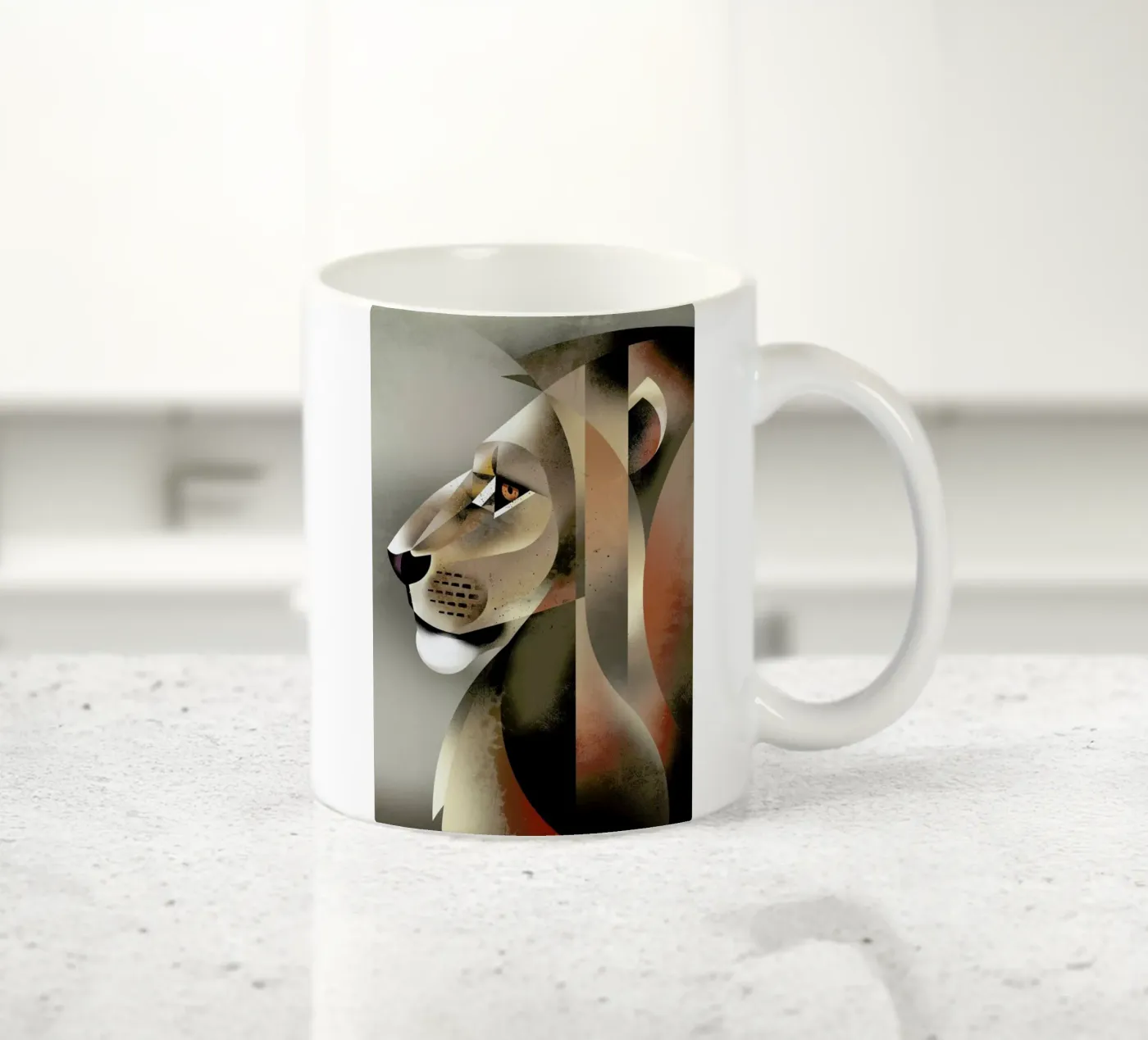 Lion ceramic mug by Dieter Braun