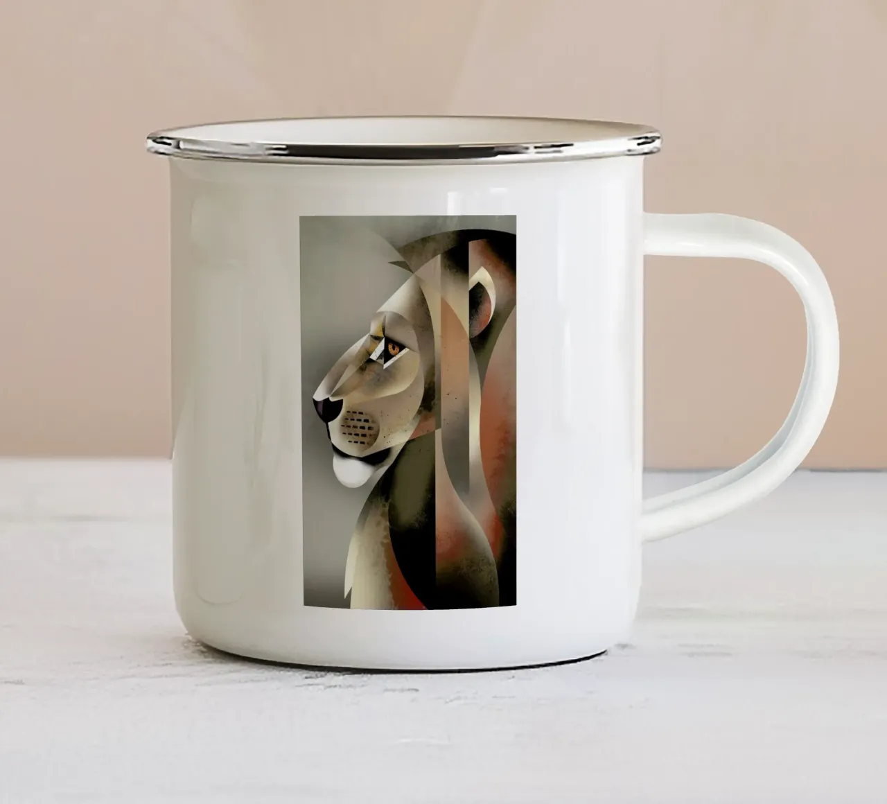 Lion tazza in smalto da Dieter Braun