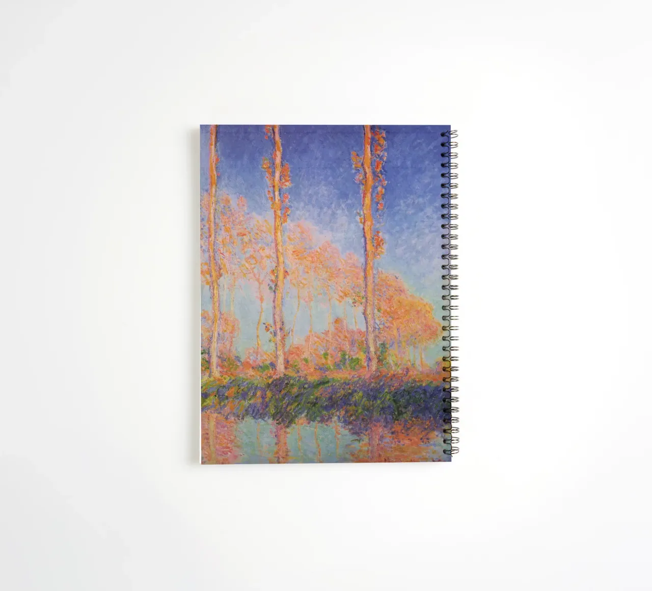 Claude Monet - Poplars (Autumn), 1891 spiral notebook by Timeless Artworks