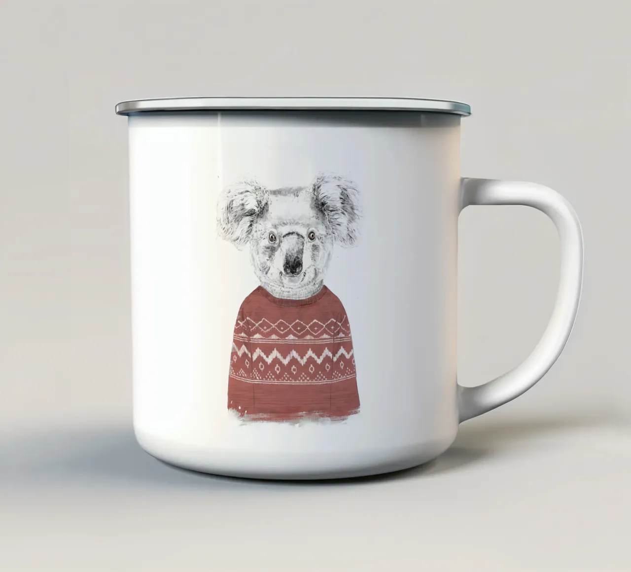Winter Koala tazza in smalto da Balazs Solti