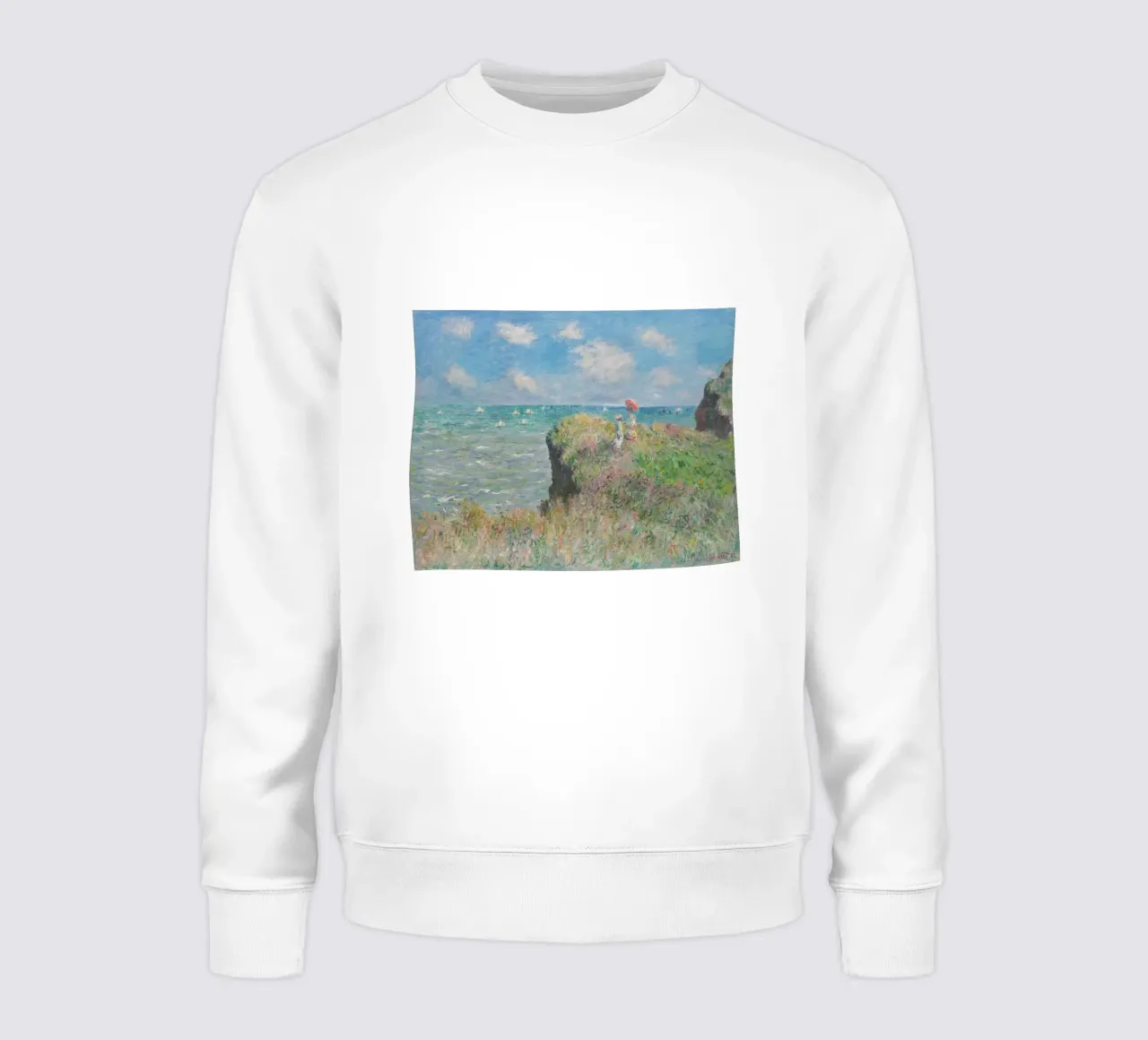 Claude Monet - Cliff Walk at Pourville sweatshirt by Timeless Artworks