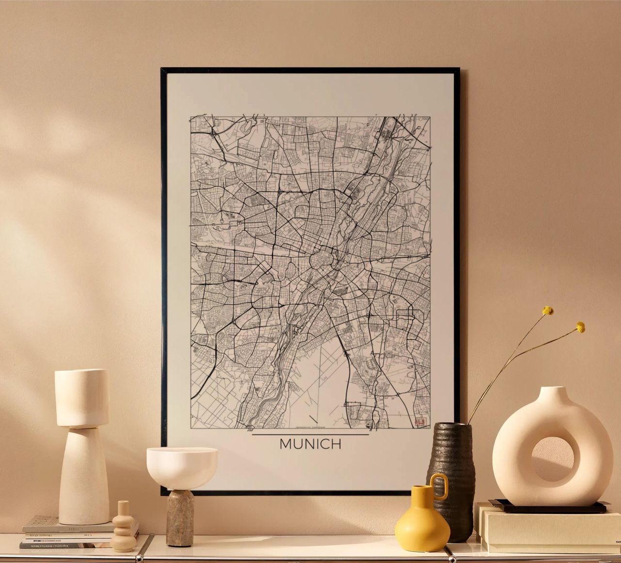 Munich Minimal Poster von Hubert Roguski