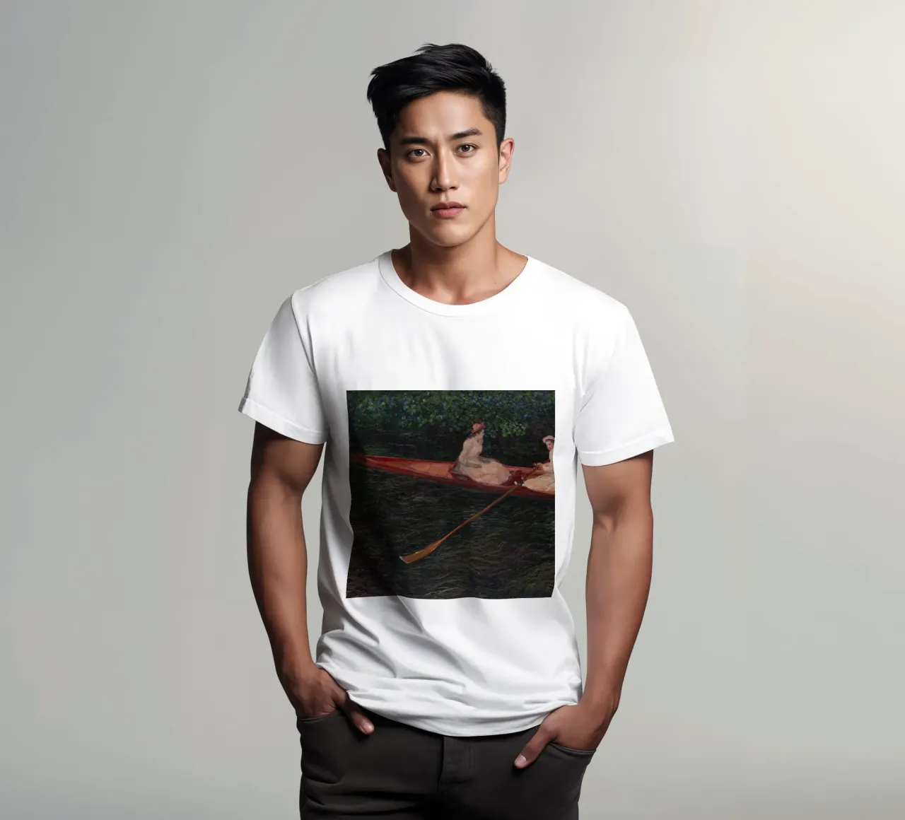 Claude Monet - In barca sul fiume Epte t-shirt da Timeless Artworks