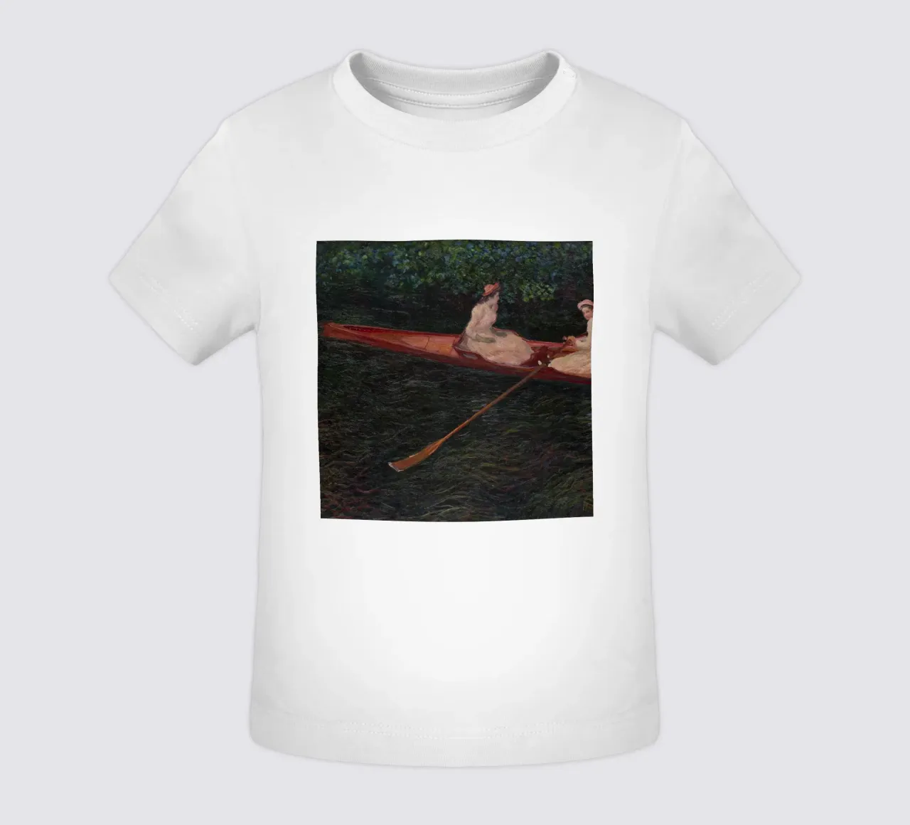 Claude Monet - In barca sul fiume Epte maglietta neonato da Timeless Artworks