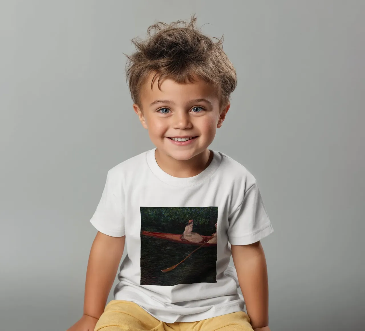 Claude Monet - In barca sul fiume Epte t-shirt bambini da Timeless Artworks