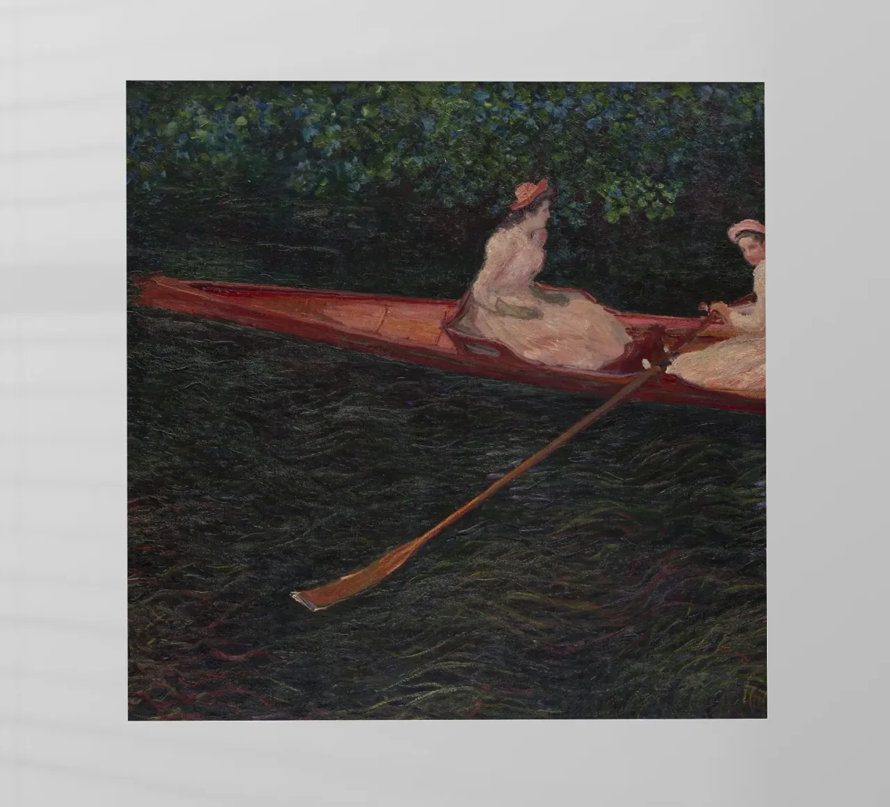 Claude Monet - In barca sul fiume Epte pellicola backlit da Timeless Artworks