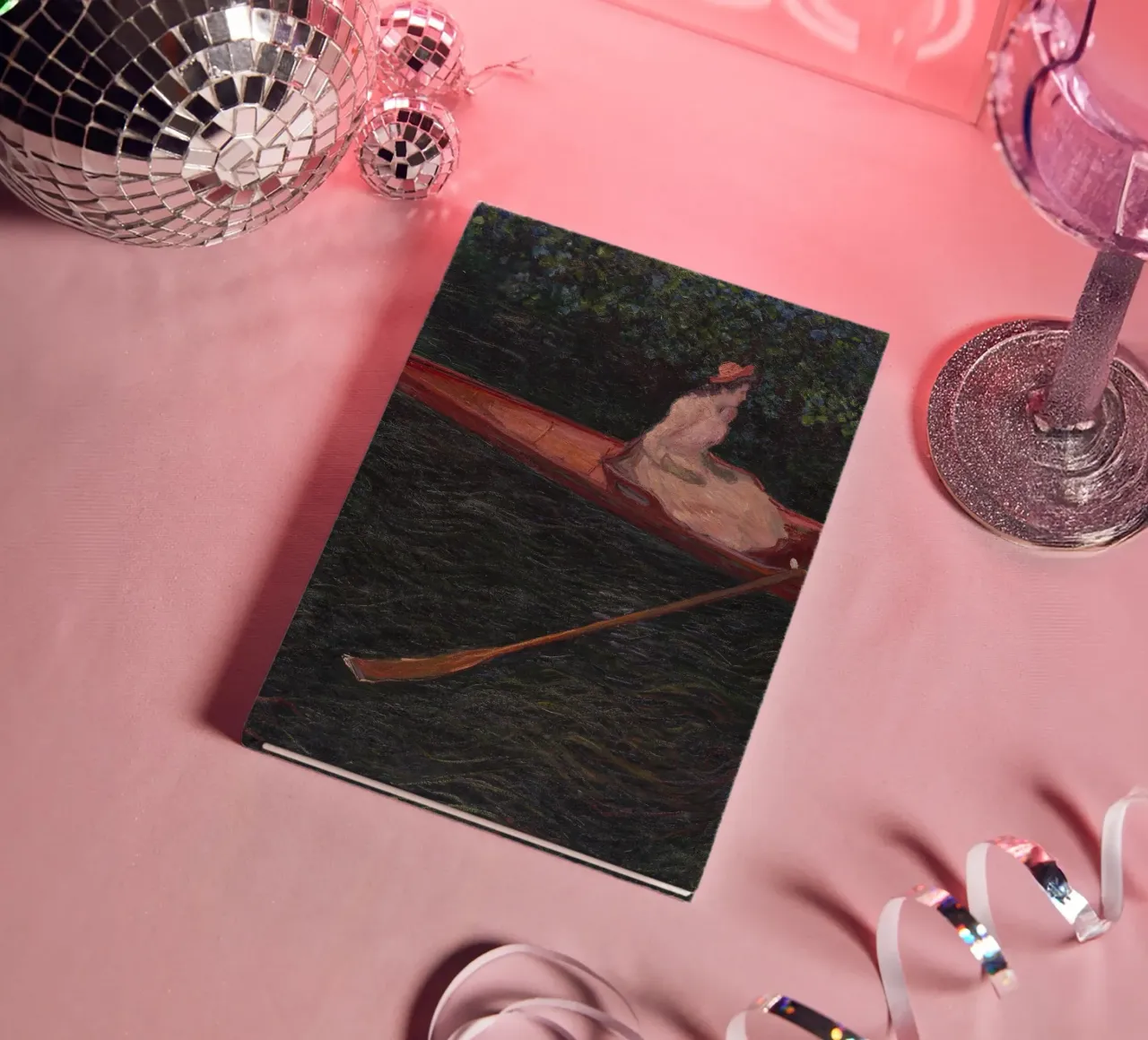 Claude Monet - Boating on the River Epte notebook by Timeless Artworks