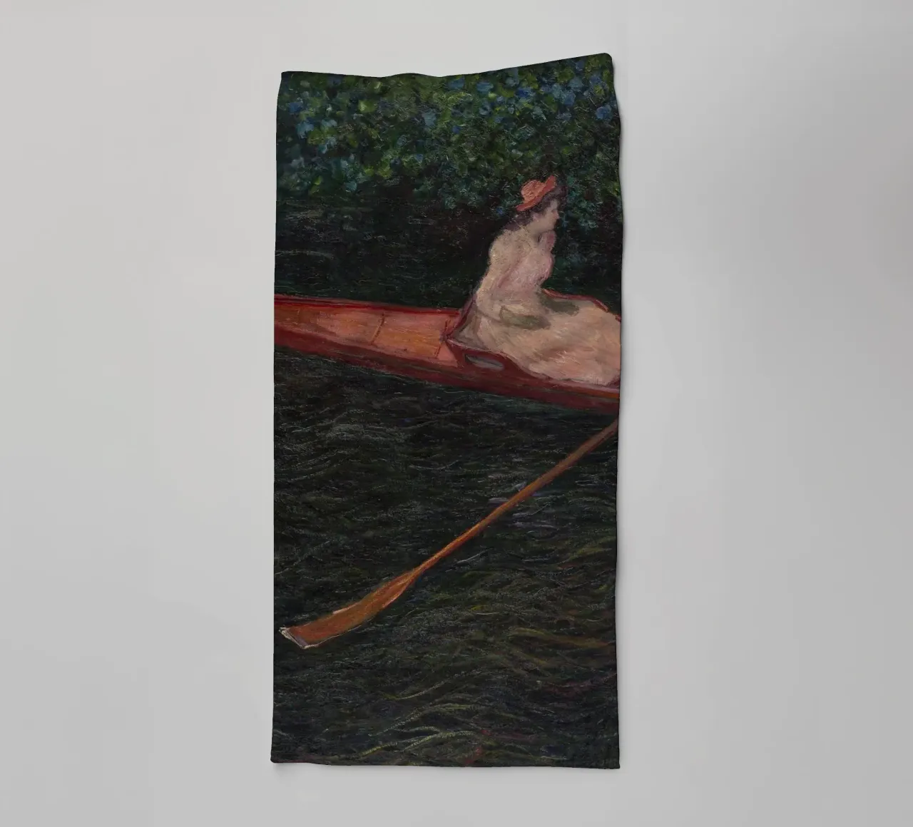 Claude Monet - In barca sul fiume Epte asciugamano da bagno da Timeless Artworks