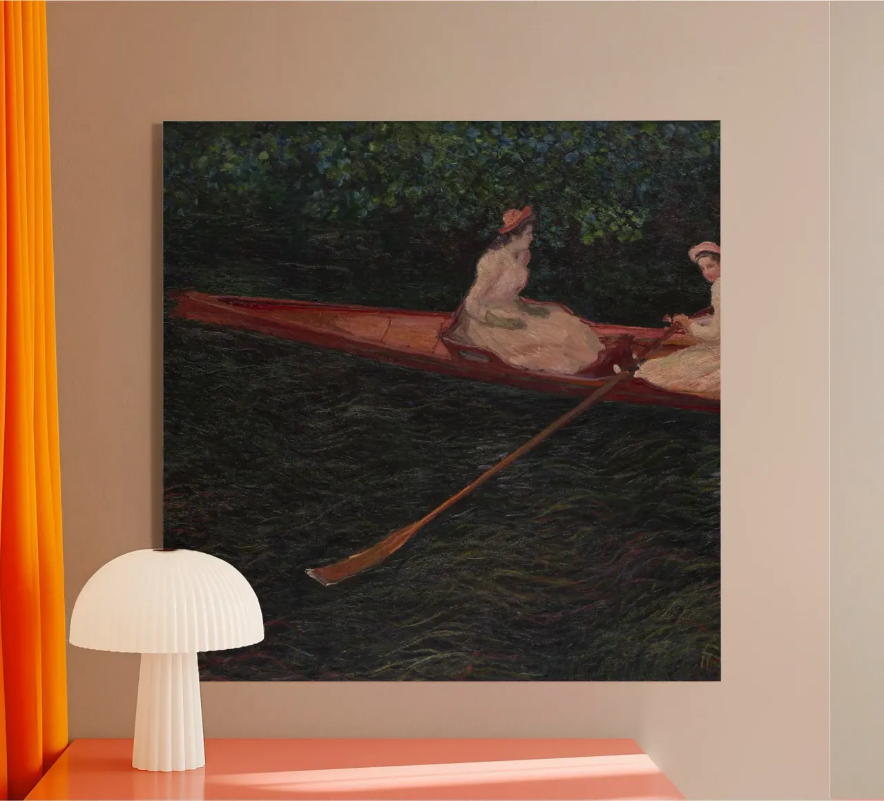 Claude Monet - In barca sul fiume Epte plexiglass da Timeless Artworks