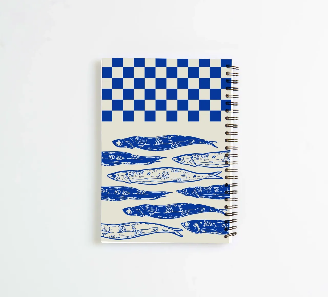 Nordic Sardines Checkered spiral notebook by EDMPROJECT