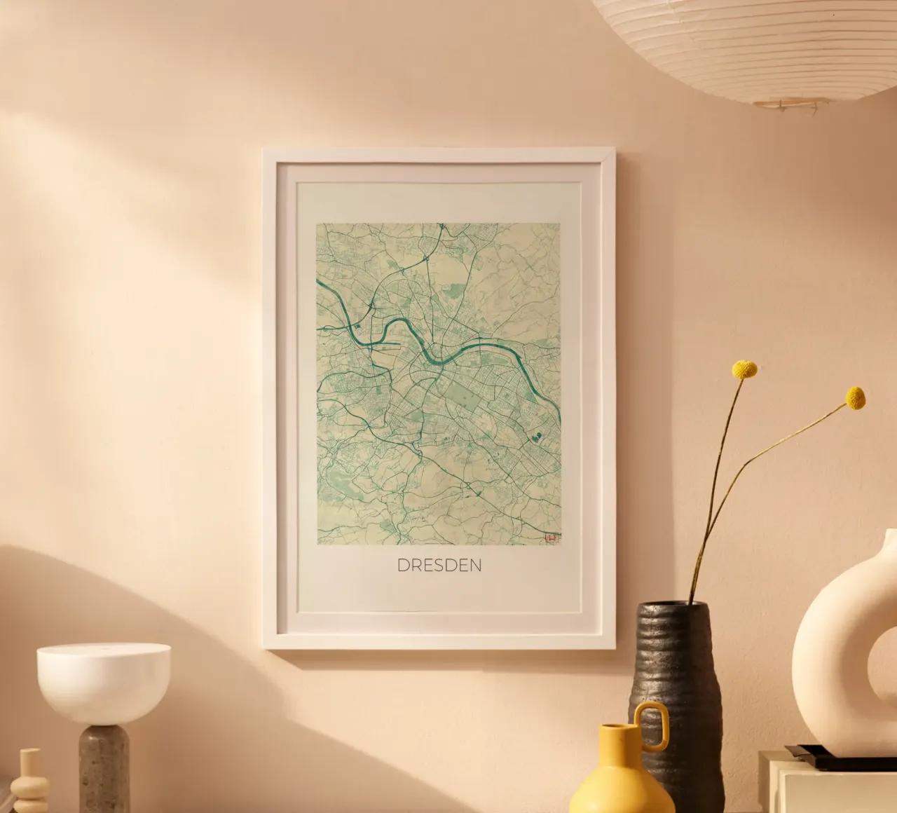Dresden Vintage poster con telaio in legno da Hubert Roguski