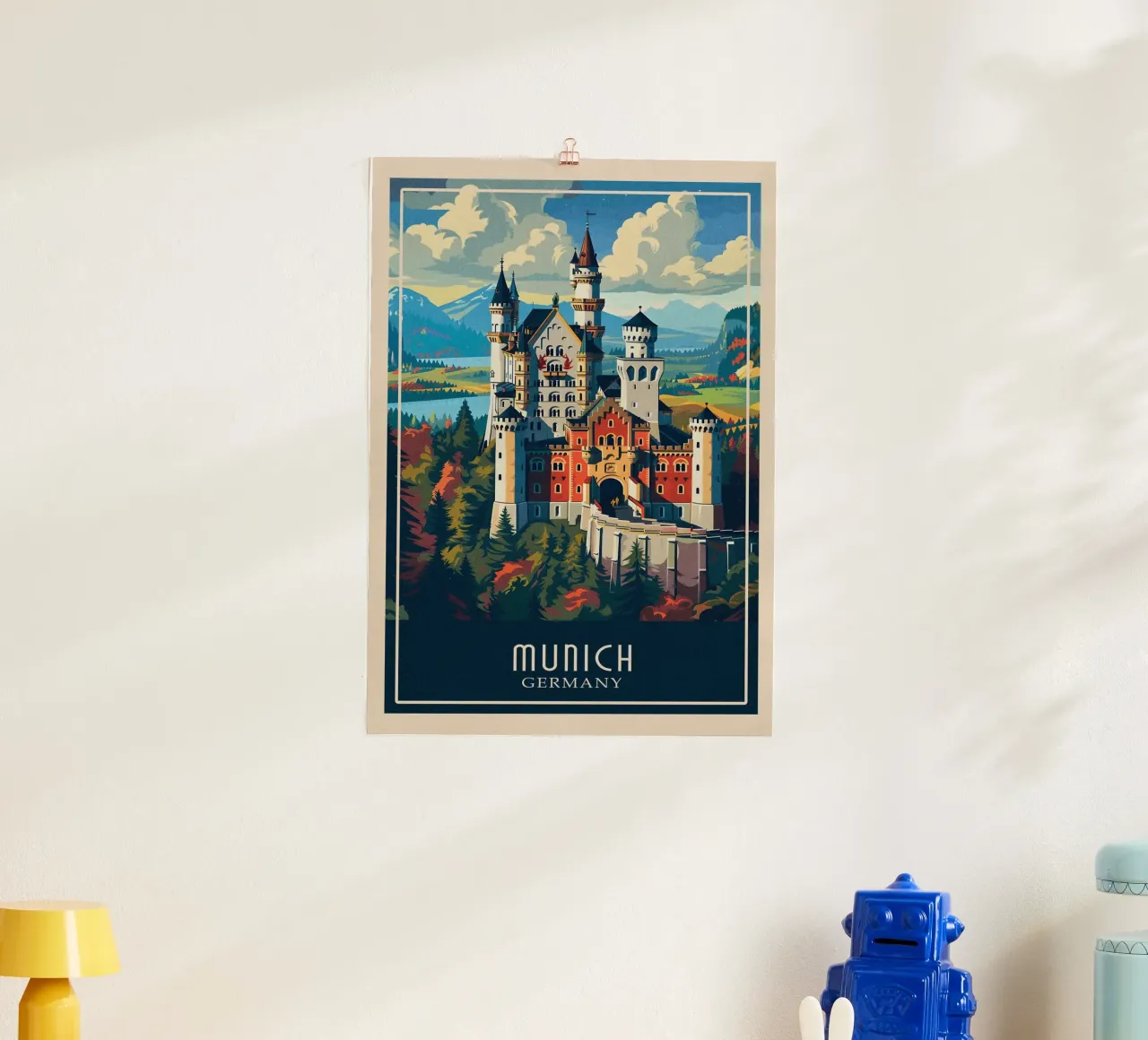 Munich Germany poster con telaio in legno da Travelstudio