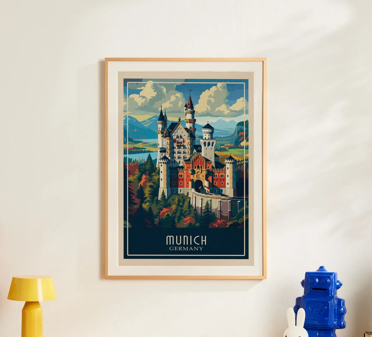 Munich Germany poster con telaio in legno da Travelstudio