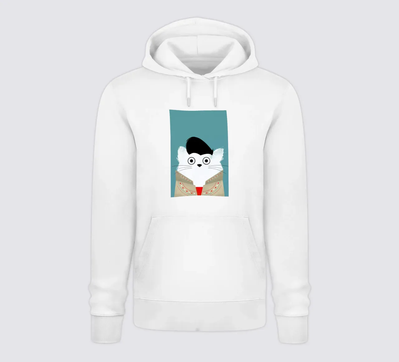 Cat - Elvis felpa con cappuccio da Doozal