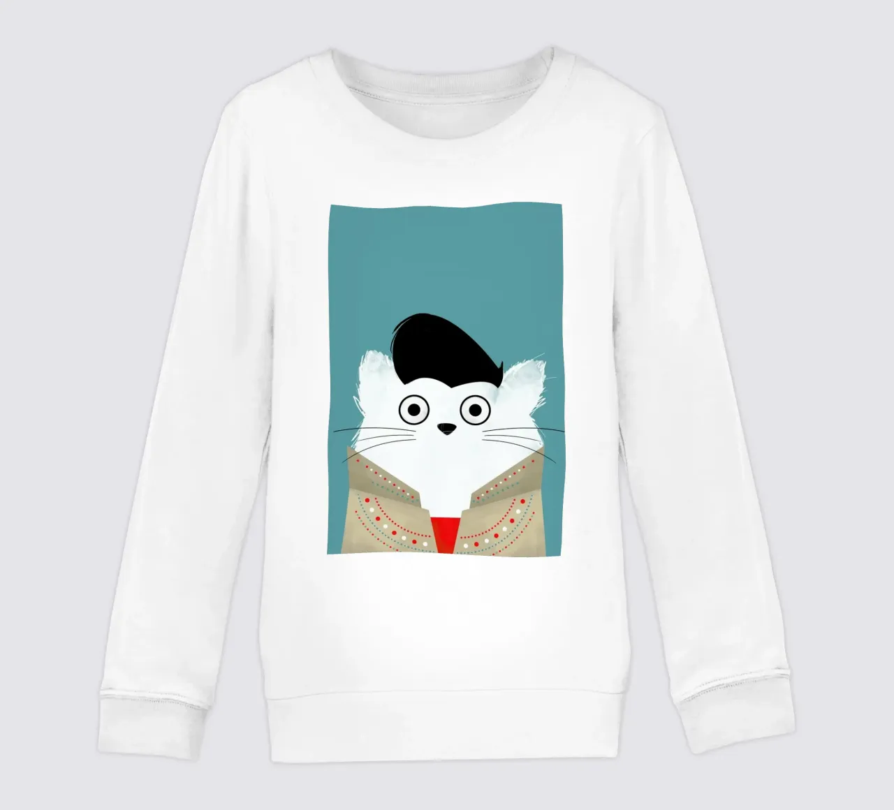 Cat - Elvis felpa bambino da Doozal