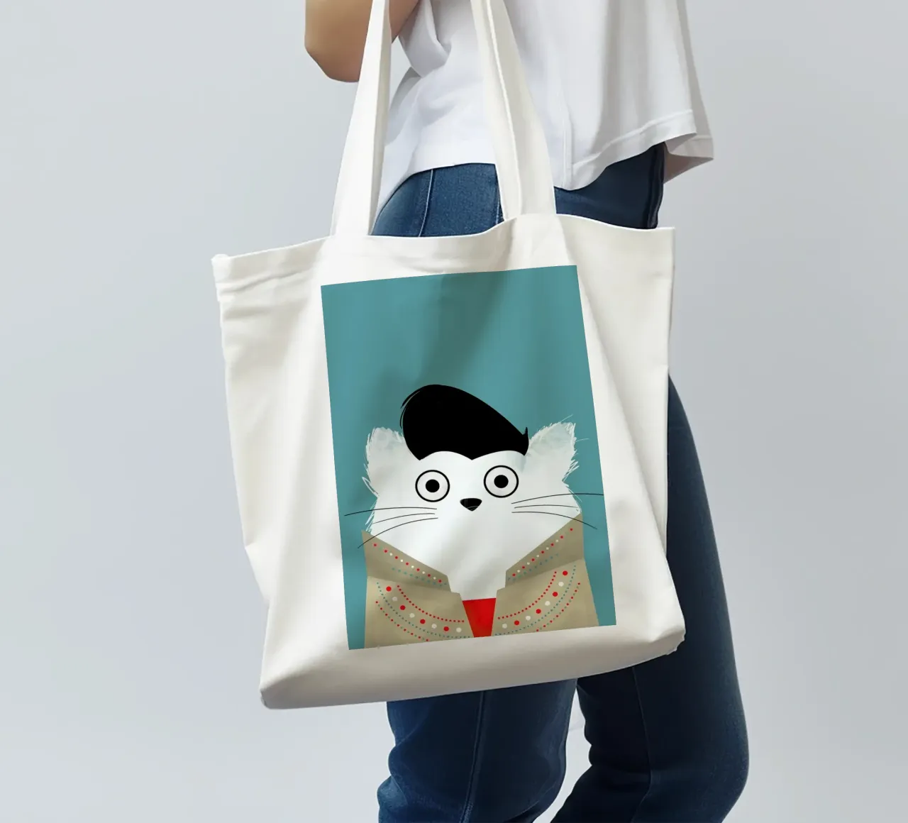 Cat - Elvis borsa in juta da Doozal