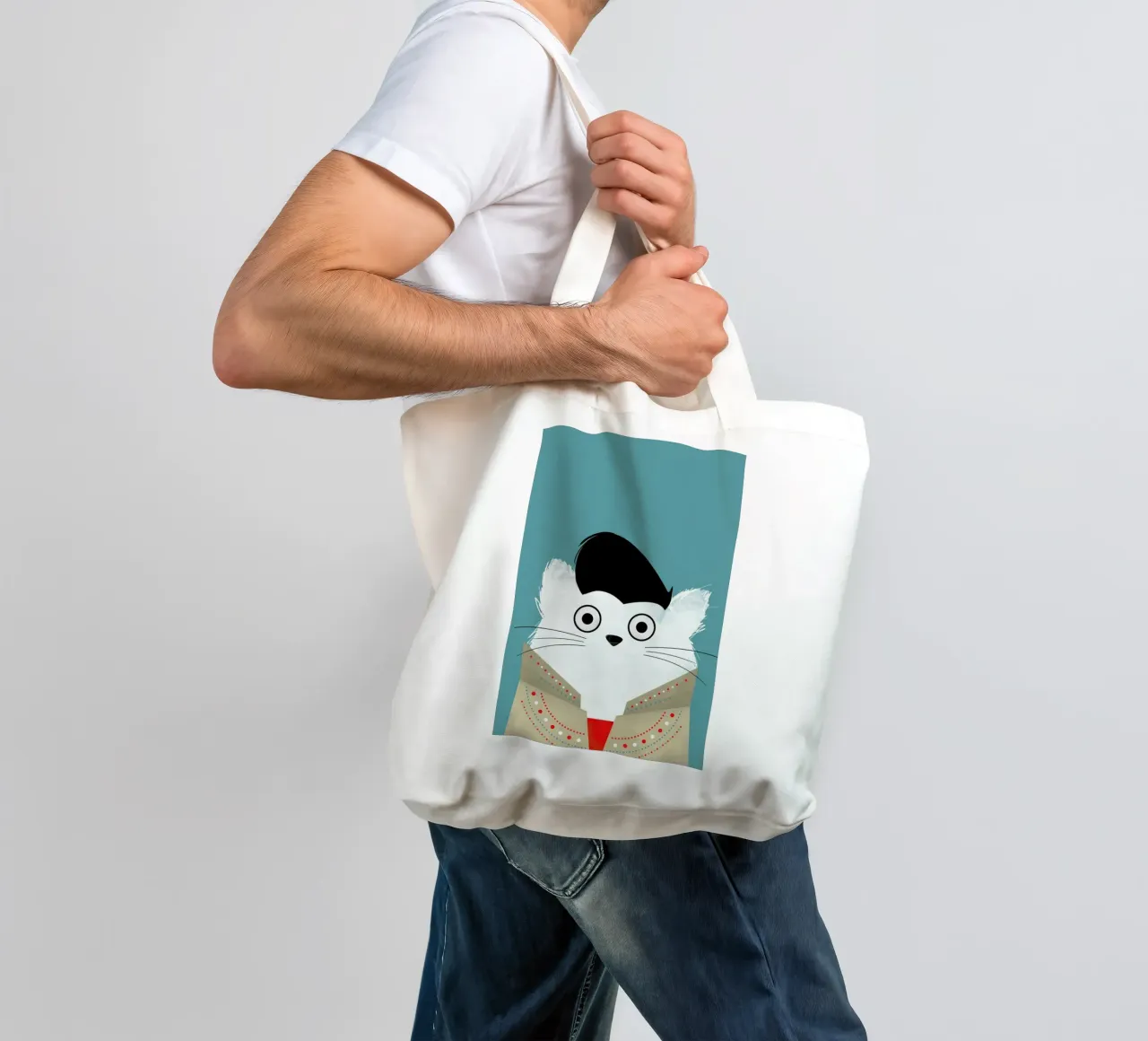 Cat - Elvis borsa in juta da Doozal