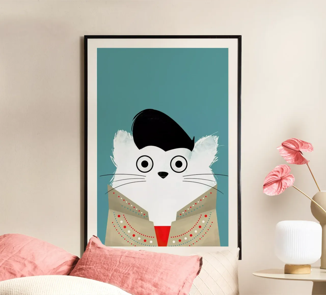 Cat - Elvis poster da Doozal