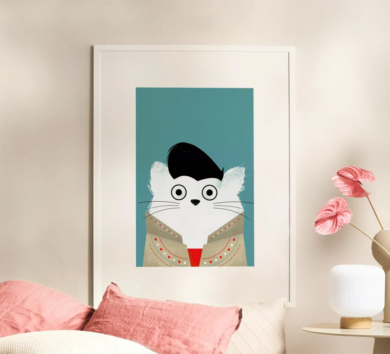 Cat - Elvis poster da Doozal