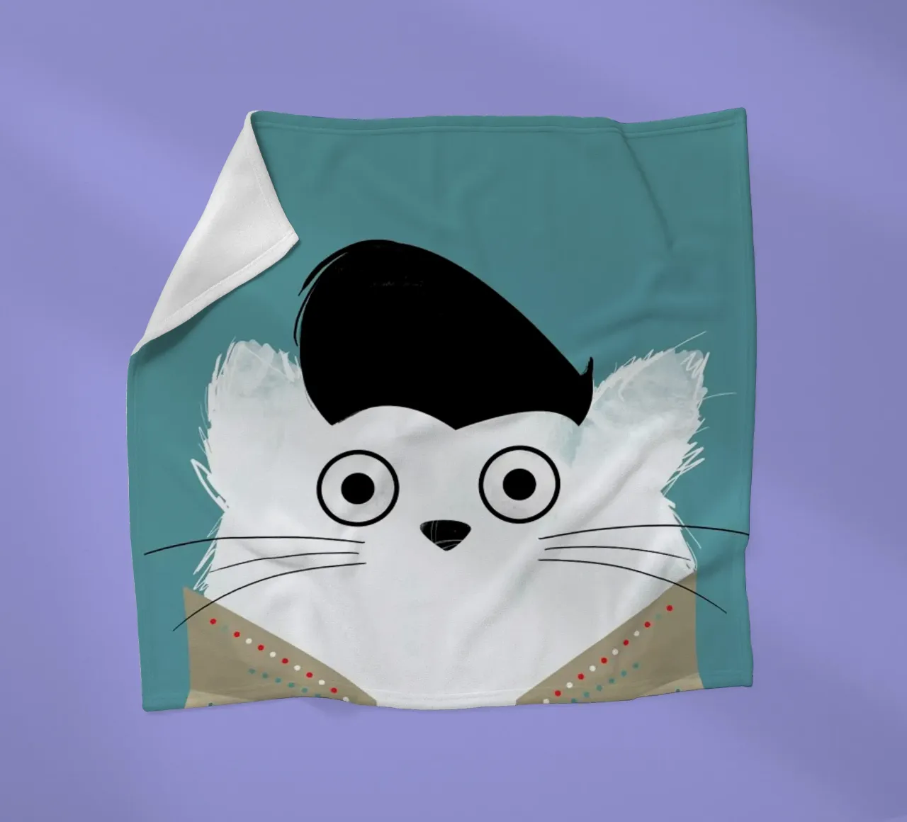 Cat - Elvis coperta in pile da Doozal