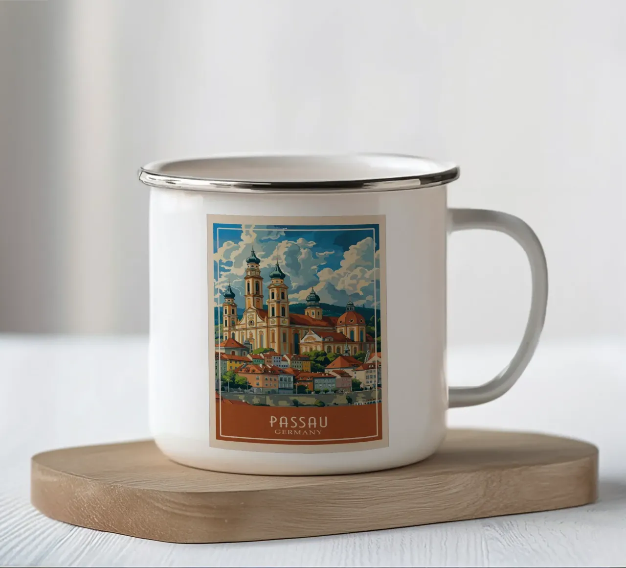 Passau Germany tazza in smalto da Travelstudio