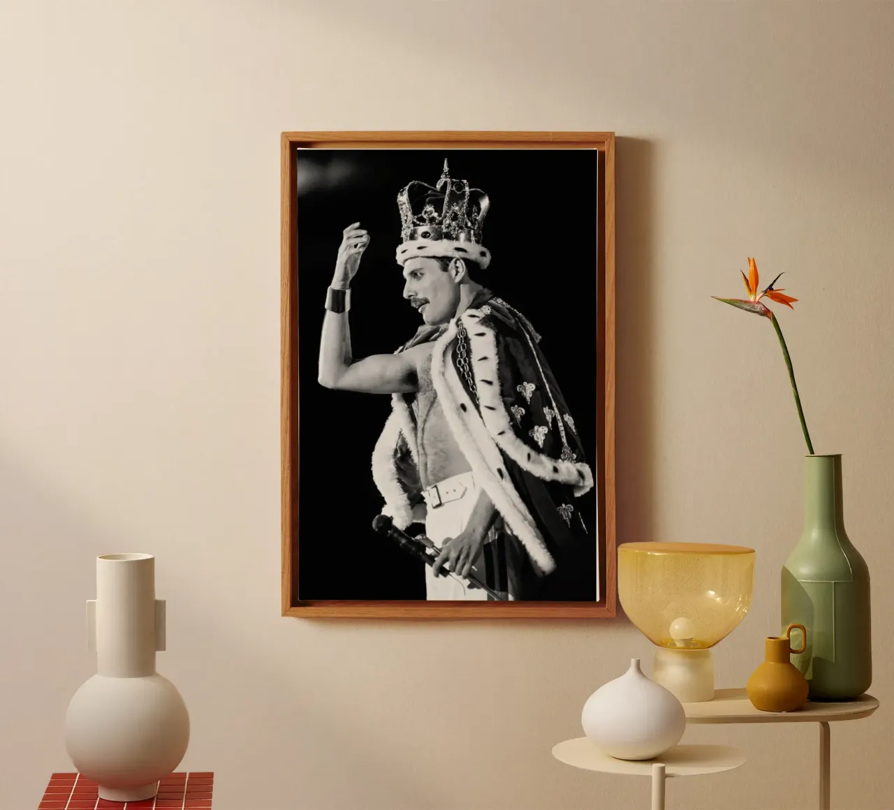 Freddie Mercury tela con Cornice a cassetta da avissta