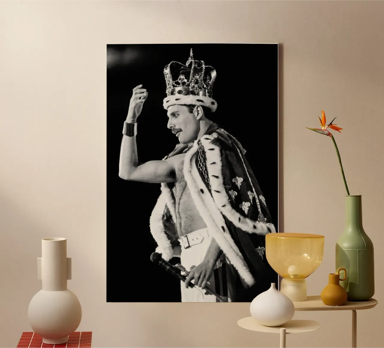 Freddie Mercury tela con Cornice a cassetta da avissta