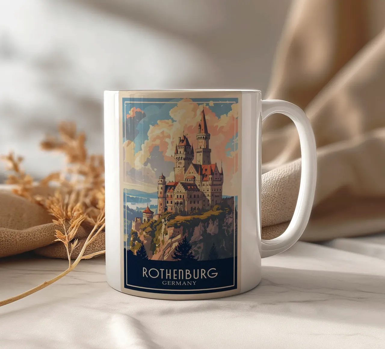 Rothenburg Germany Keramik Tasse von Travelstudio