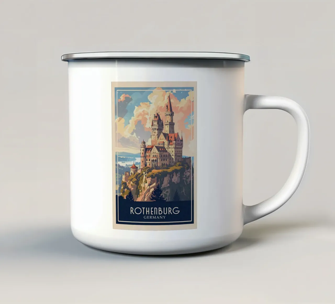 Rothenburg Germany tazza in smalto da Travelstudio