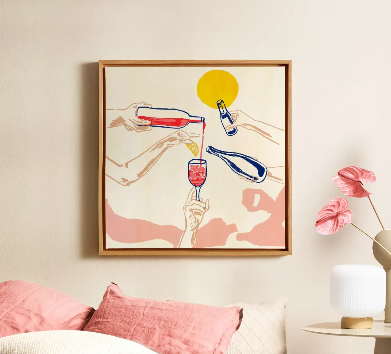 Sunset Cheers canvas with Floater frame by EDMPROJECT