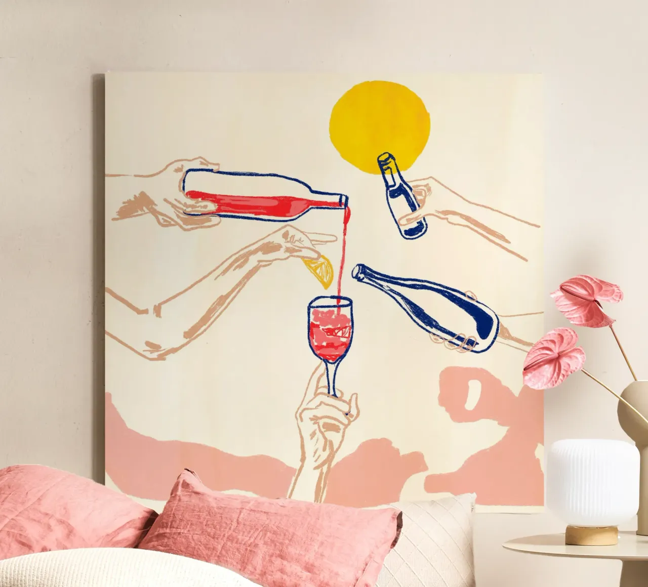 Sunset Cheers canvas with Floater frame by EDMPROJECT