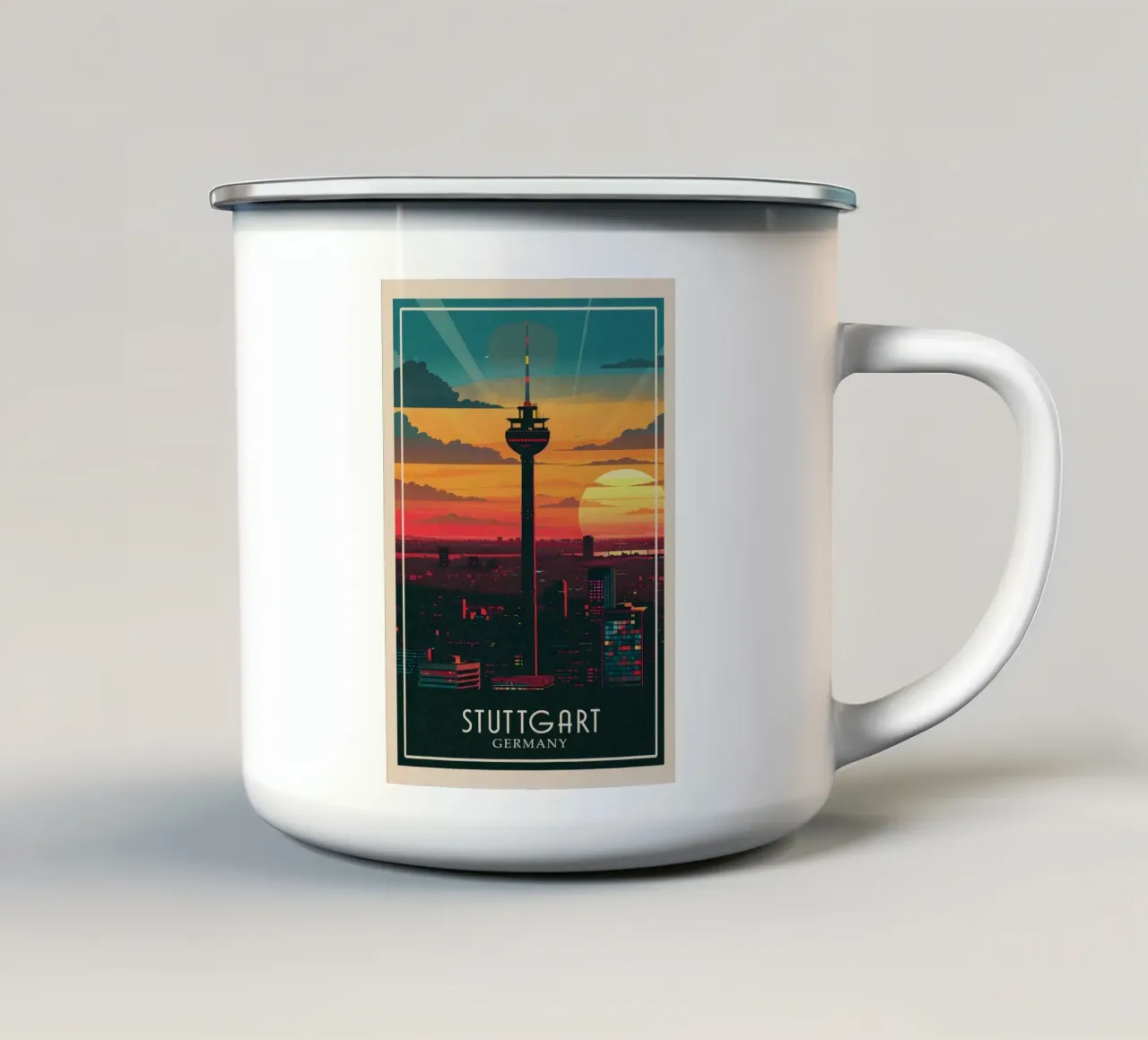 Stuttgart Germany tazza in smalto da Travelstudio