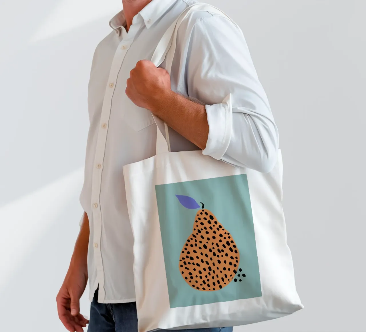 Joyful Fruits - Pear borsa in juta da Atelier Mave