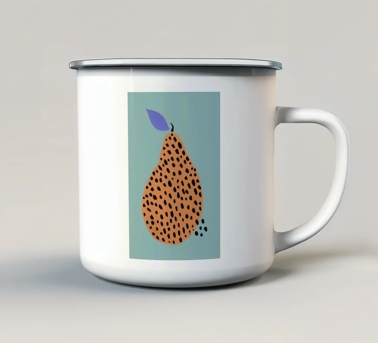 Joyful Fruits - Pear enamel mug by Atelier Mave
