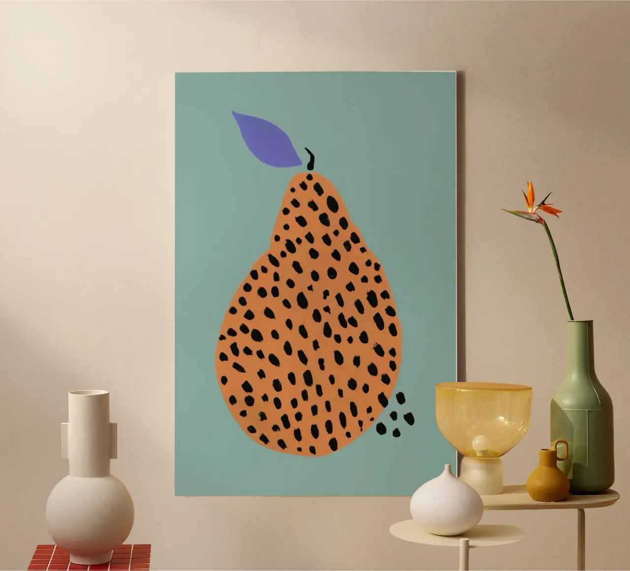 Joyful Fruits - Pear Leinwand von Atelier Mave