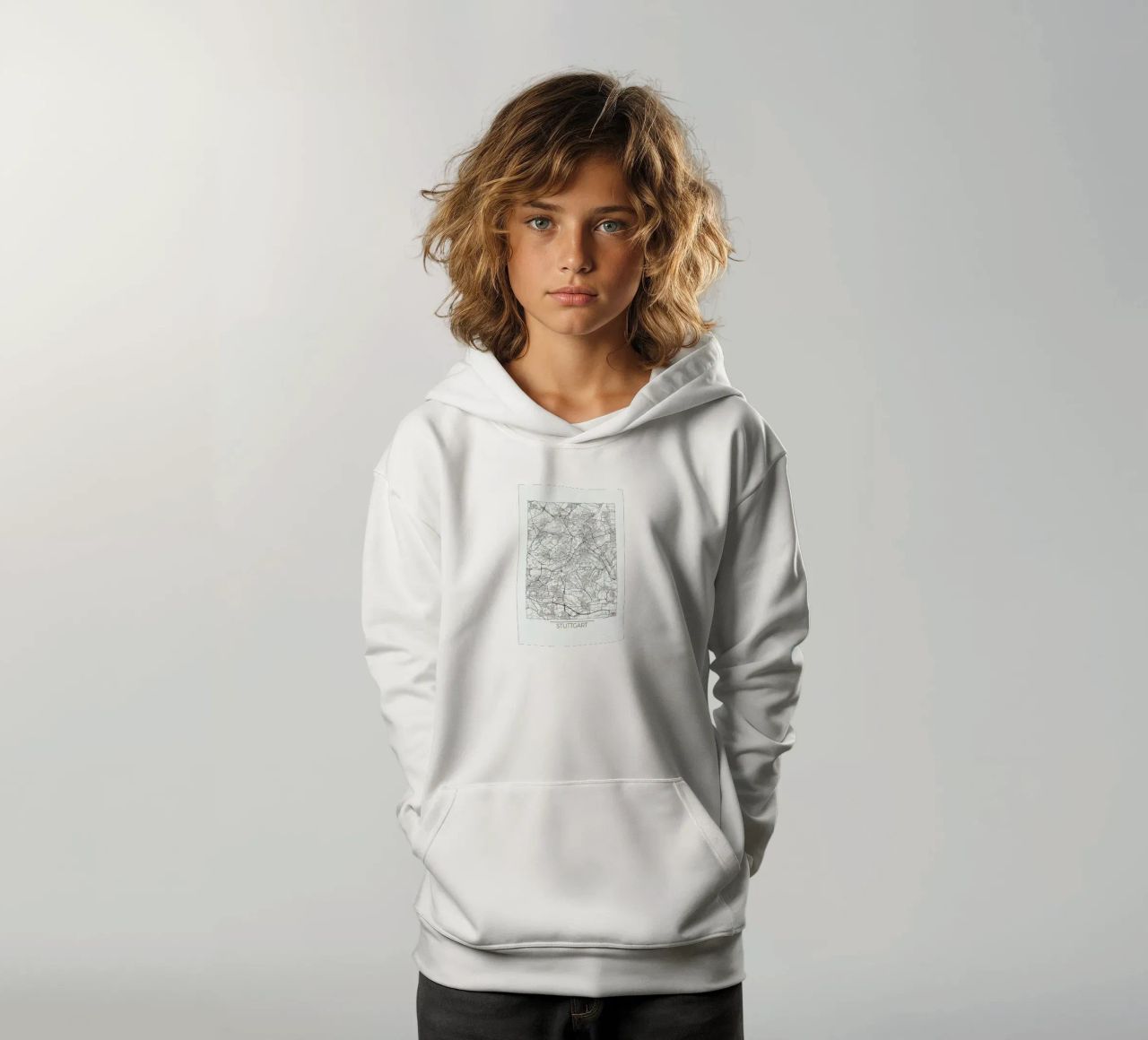 Stuttgart Minimal felpa bambino con cappuccio da Hubert Roguski