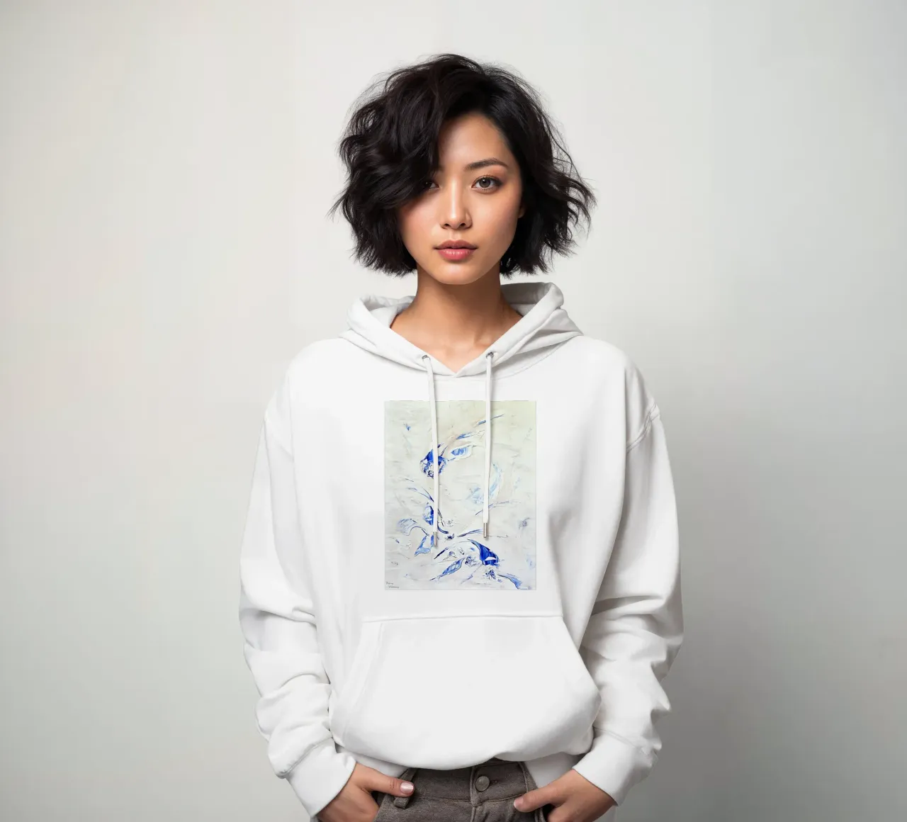 ALIVE IN A PERFECT HARMONY felpa con cappuccio da Thierry Vobmann Abstract painting