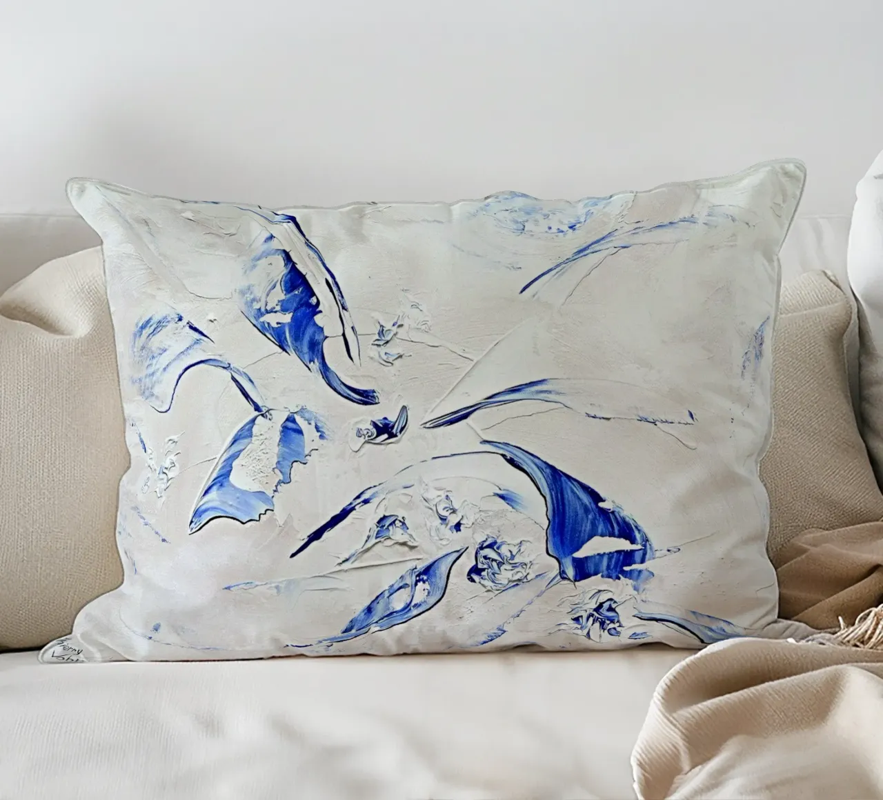 ALIVE IN A PERFECT HARMONY cuscino da Thierry Vobmann Abstract painting