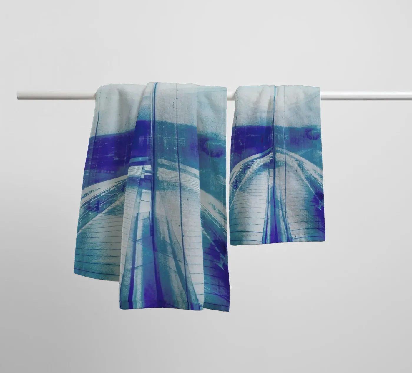 Reflection Blue towel by Maria Sattrup