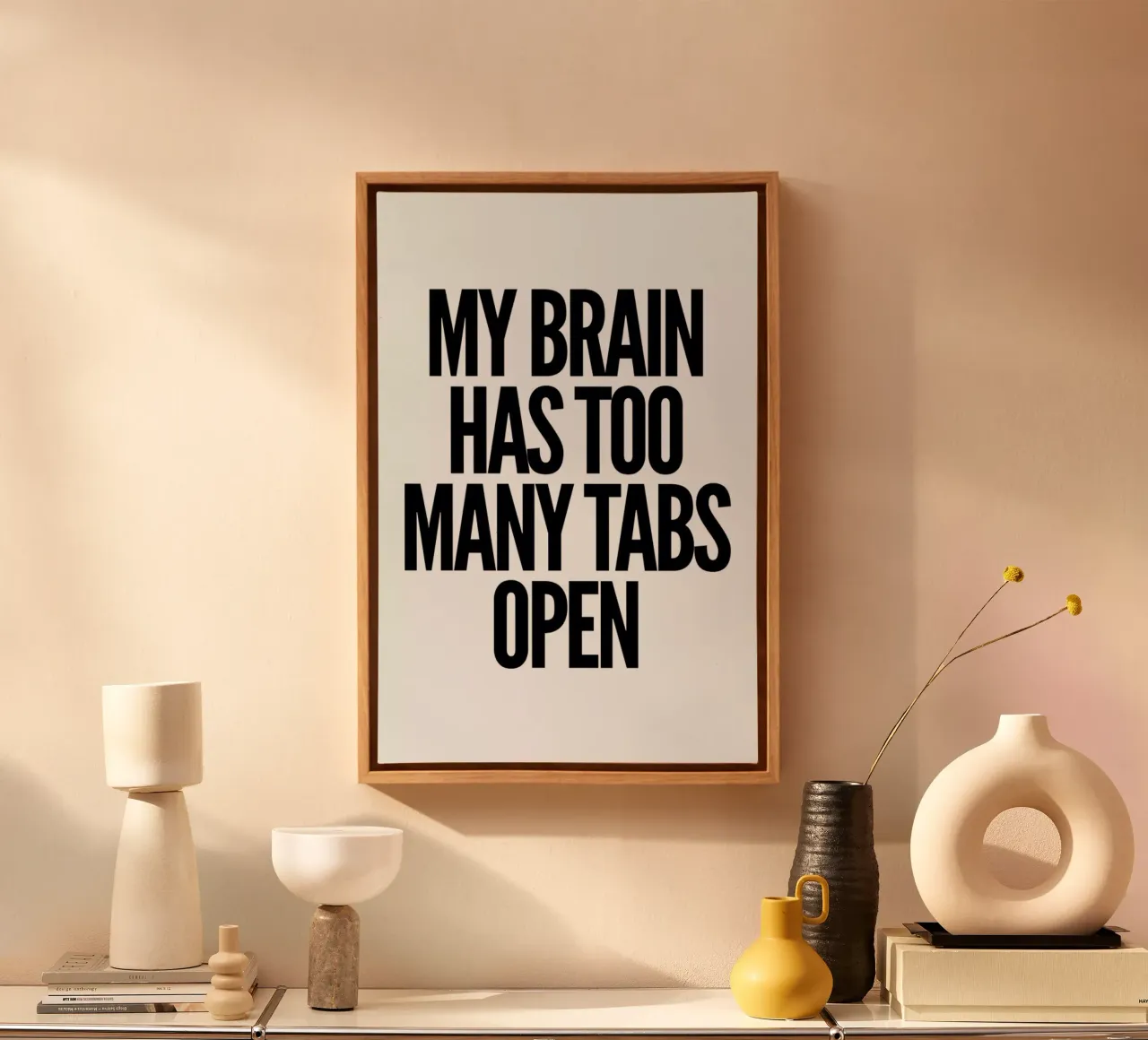 Brain tela con Cornice a cassetta da Mottos by Sinan Saydik