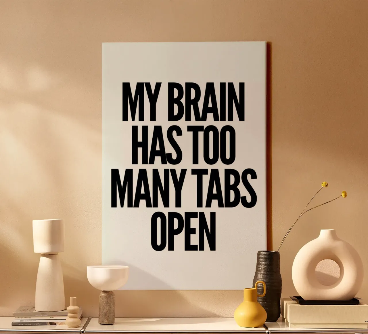 Brain tela con Cornice a cassetta da Mottos by Sinan Saydik