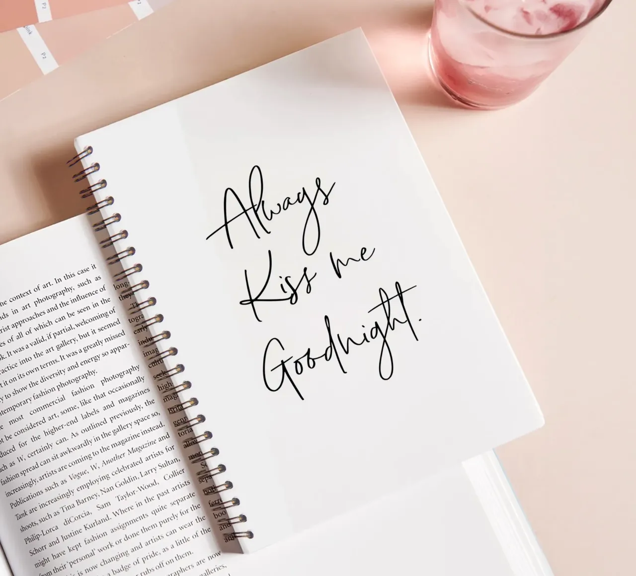 always kiss me godnight spiral notebook by mitaco