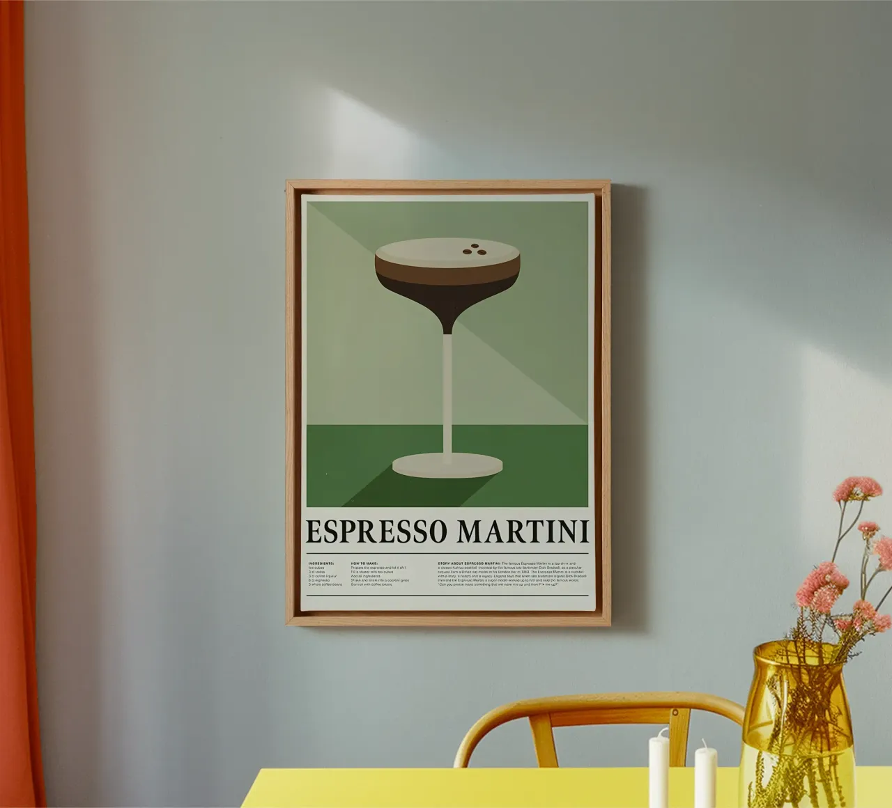 Espresso Martini tela con Cornice a cassetta da Manhmai