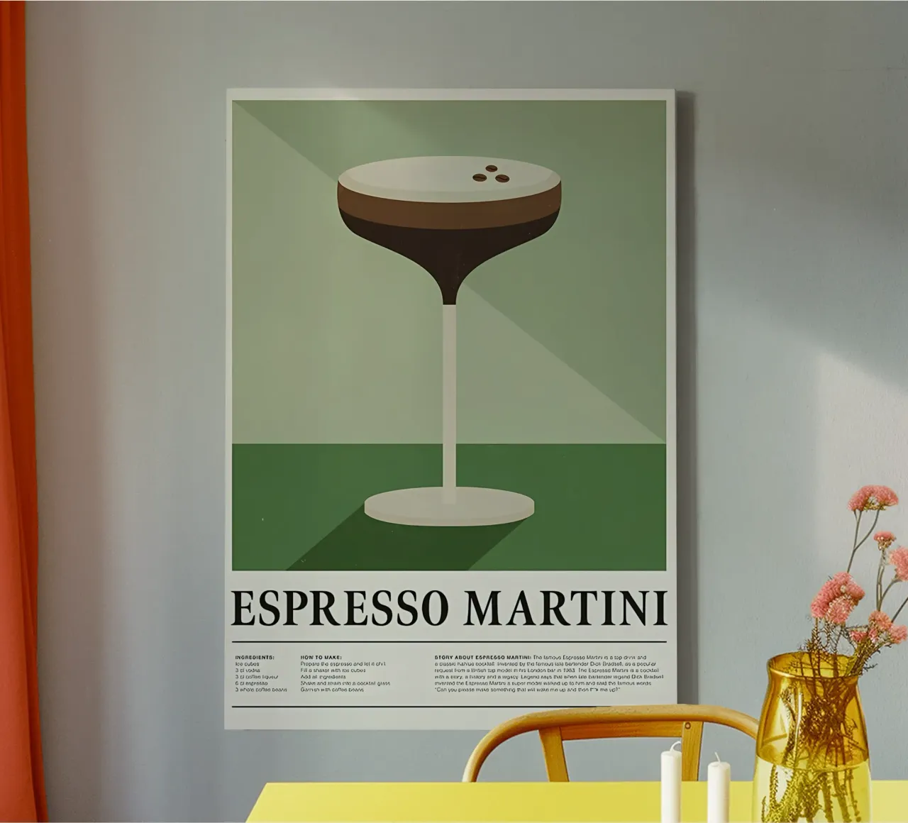 Espresso Martini tela con Cornice a cassetta da Manhmai