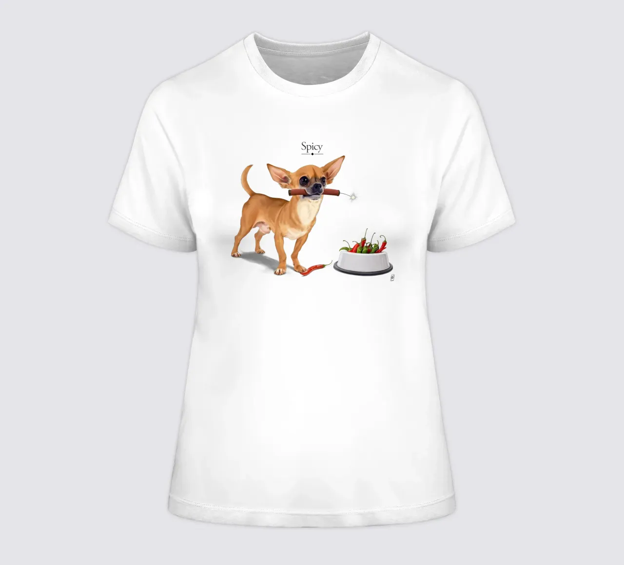 Spicy (Titled) women's fitted t-shirt by Rob Art | Illustration