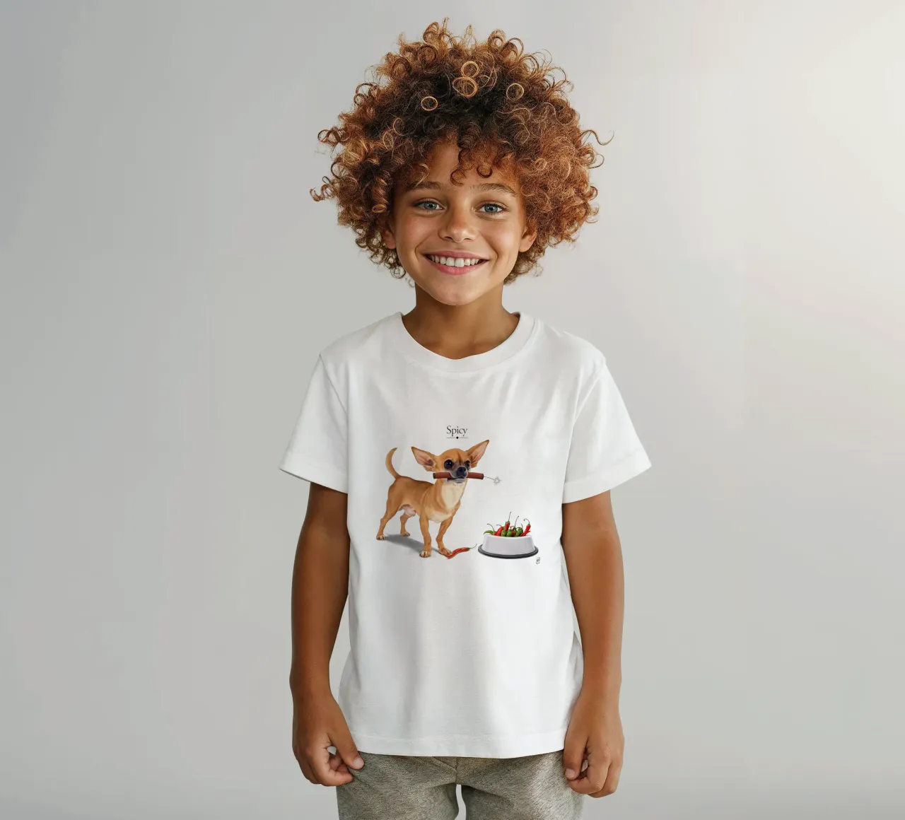 Spicy (Titled) kinder t-shirt van Rob Art | Illustration