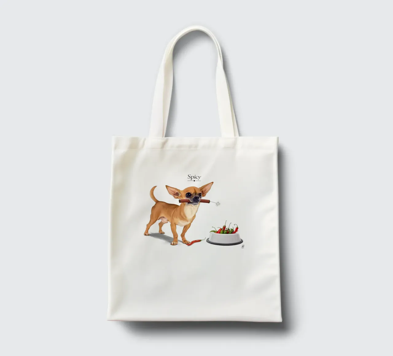Spicy (Titled) borsa in juta da Rob Art | Illustration