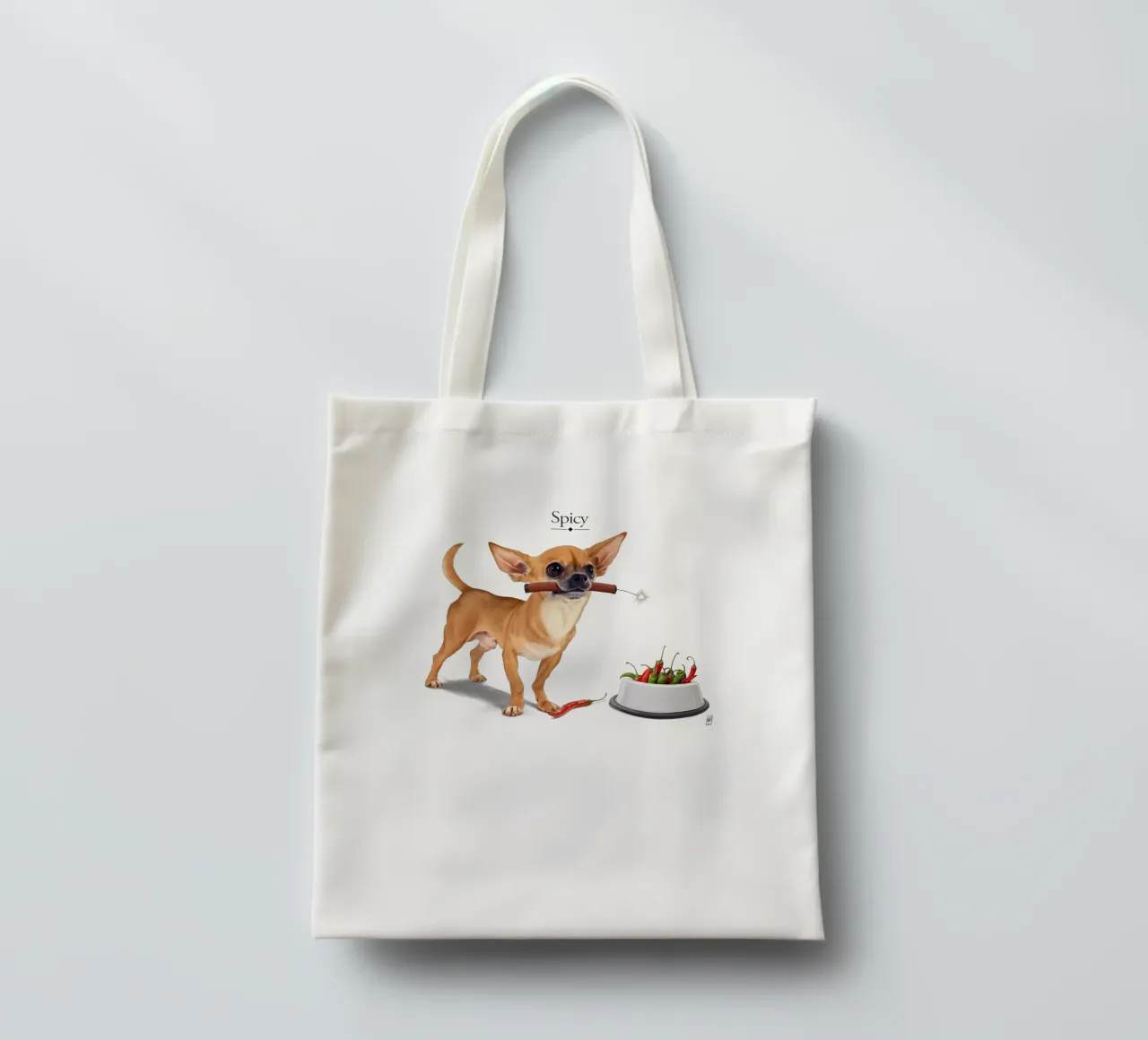 Spicy (Titled) borsa in juta da Rob Art | Illustration