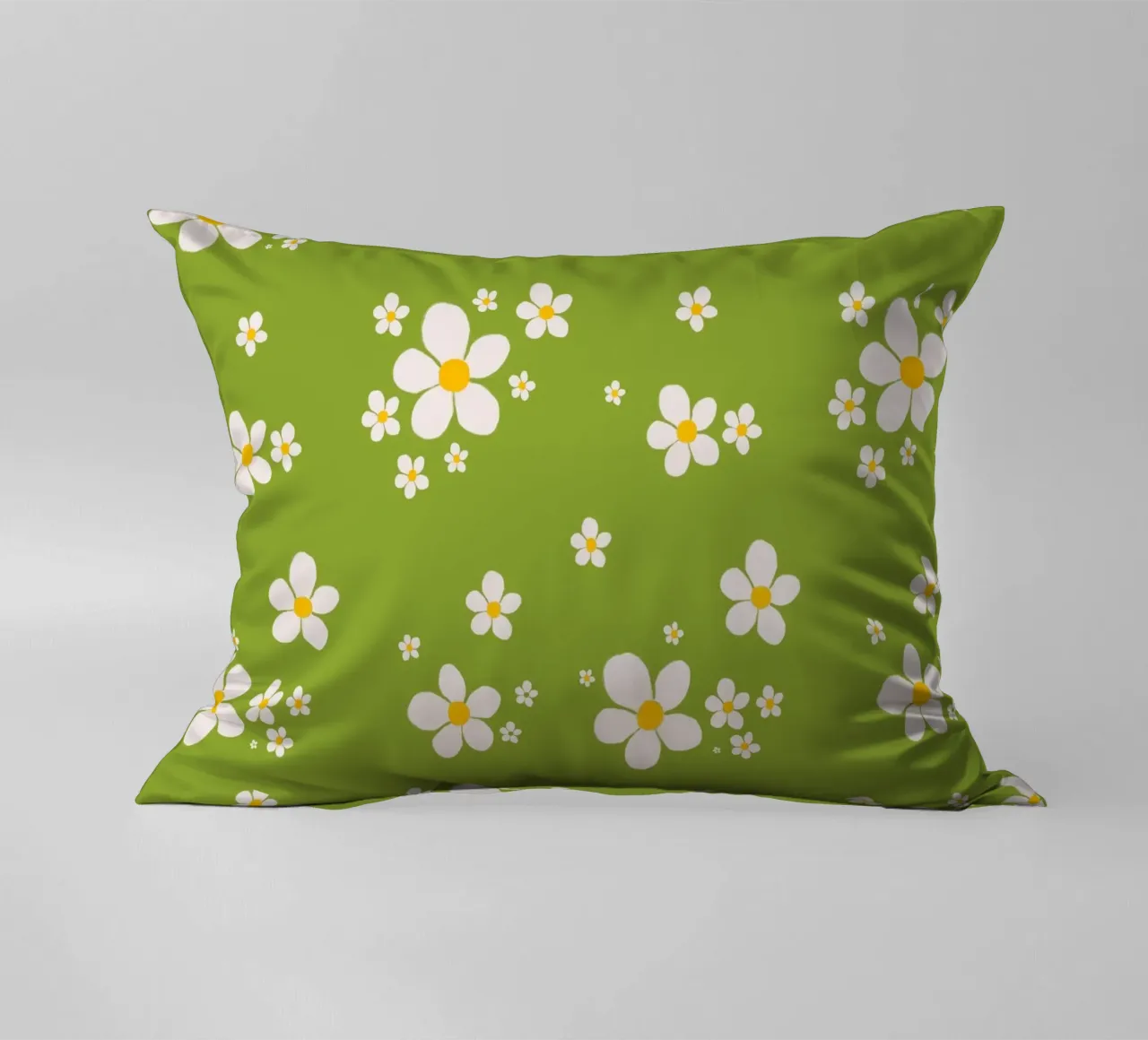 Daisy retro spring pattern decorative cushion by Studio Patruschka