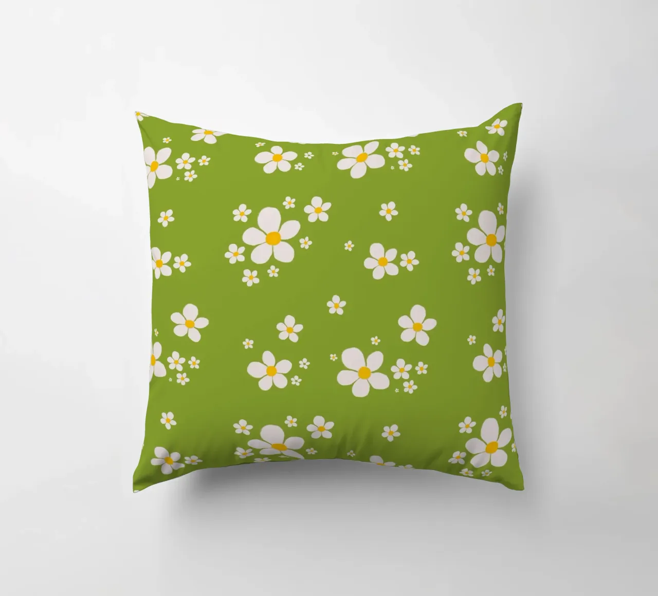 Daisy retro spring pattern decorative cushion by Studio Patruschka